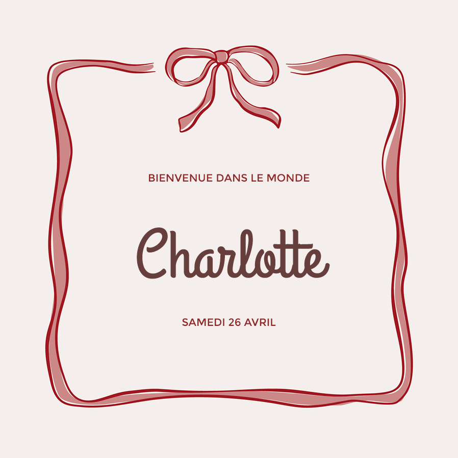 Cartons d'invitation — Petit paquet enrubanné