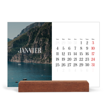 Calendrier de bureau support bois - paysage — Évasion sans fin