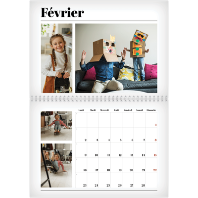 Calendrier photo A4 double (30 x 40 cm) — Une de magazine [Février]