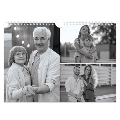 Calendrier photo A4 — Noir et blanc élégant [couverture]