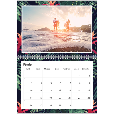Calendrier photo A4 double (30 x 40 cm) — Tropical [Février]