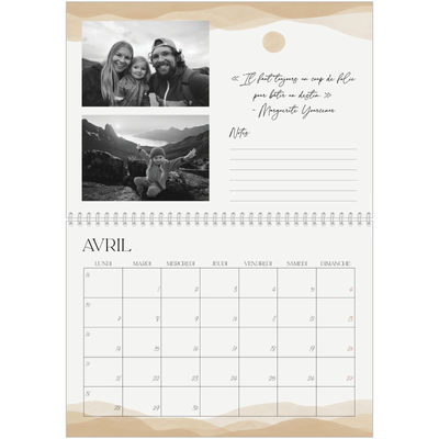 Calendrier photo A4 double (30 x 40 cm) — Citations inspirantes [Avril]