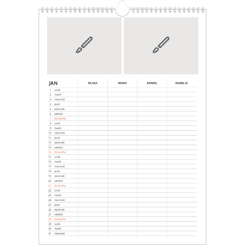 Calendrier photo A3 — Créez votre produit - Famille de 4