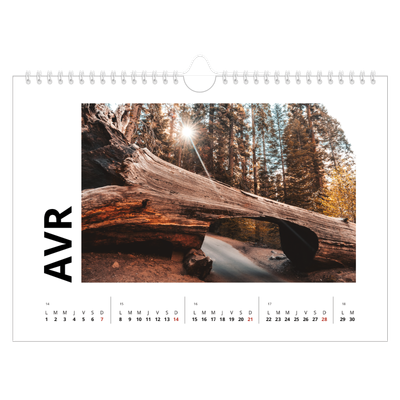 Calendrier photo A4 — Espace blanc [Avril]