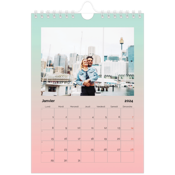 Calendrier photo A5 — Dégradé pastel