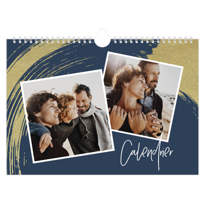 Calendrier photo A4 — Coup de pinceau doré [couverture]