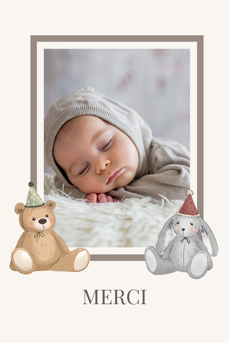 Carte de remerciement — Amis tout doux