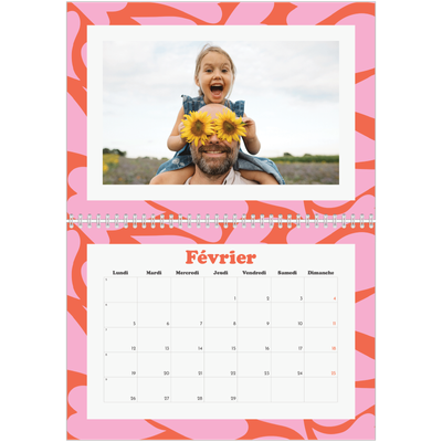 Calendrier photo A4 double (30 x 40 cm) — Jeu de motifs [Février]