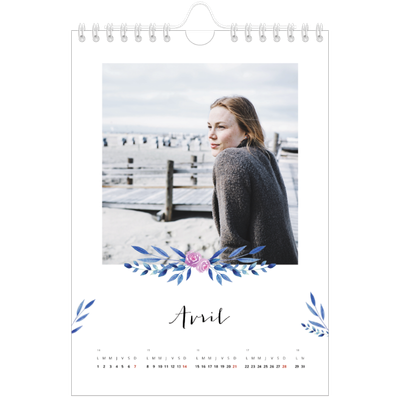 Calendrier photo A5 — Ornements aquarelle [Avril]