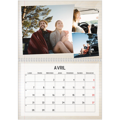 Calendrier photo A4 double (30 x 40 cm) — Parts unknown [Avril]