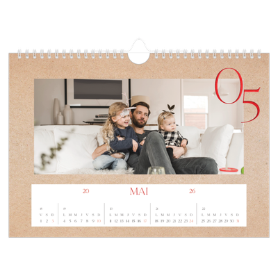 Calendrier photo A4 — Touches de rouge [couverture]