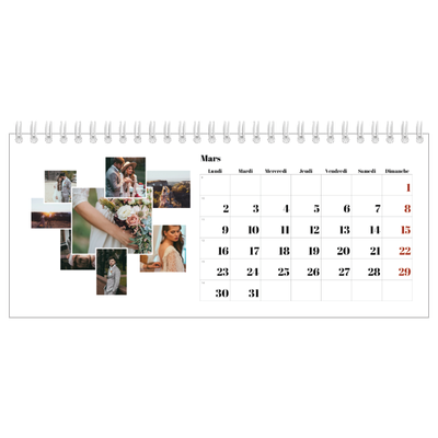 Calendrier de bureau — Formes et collage [Mars]