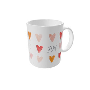 Mug personnalisé — Motif de cœurs