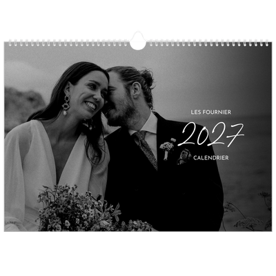 Calendrier photo A3 — Écriture élégante [couverture]