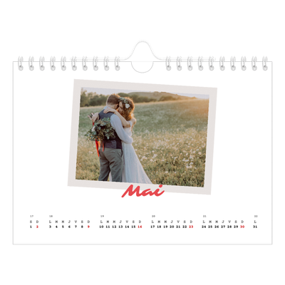 Calendrier photo A5 — Signature carmin [Mai]