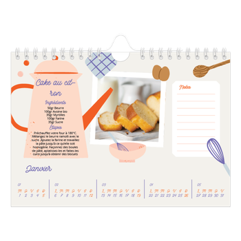 Calendrier photo A5 — Une année de recettes