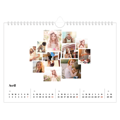 Calendrier photo A4 — Formes et collage [Avril]