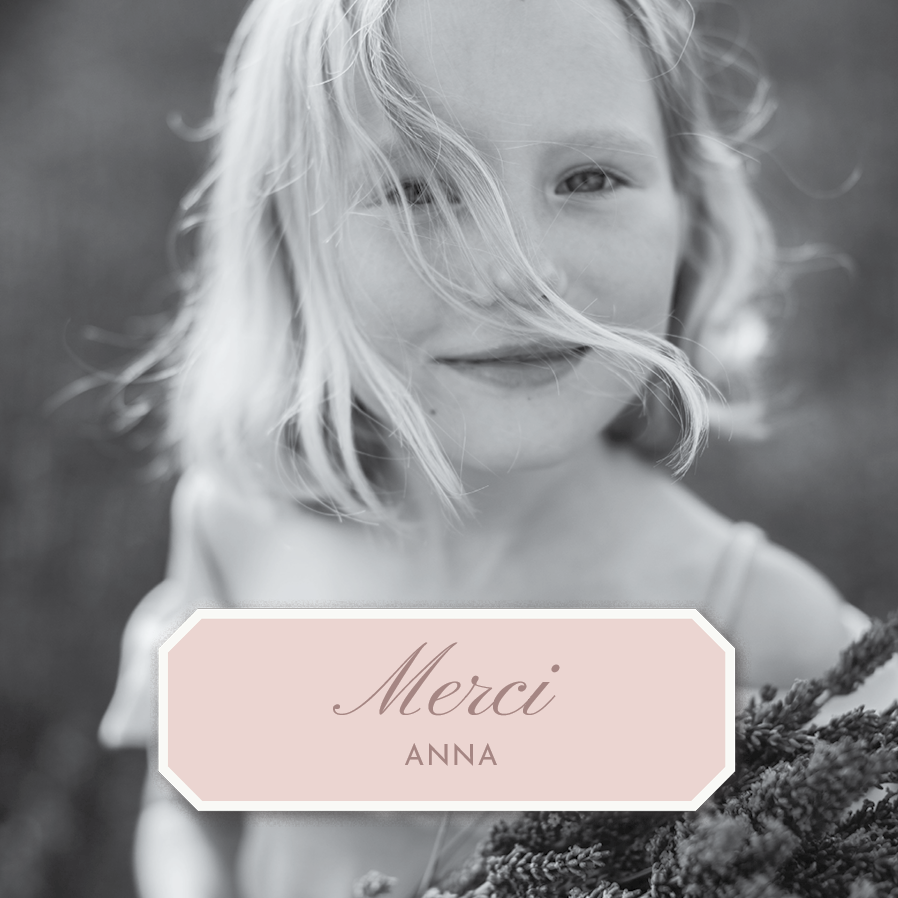 Carte de remerciement — Rose ballerine