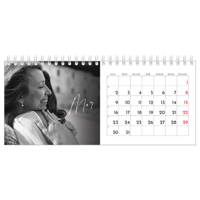 Calendrier de bureau — Écriture élégante [Mars]