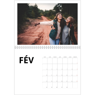 Calendrier photo A4 double (30 x 40 cm) — Espace blanc [Février]