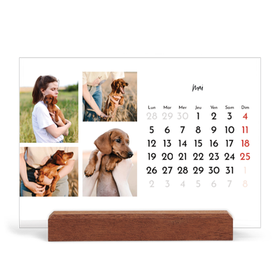 Calendrier de bureau support bois - paysage   — Arrangements photo [couverture]