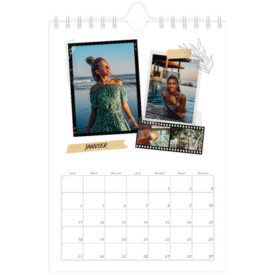 Calendrier photo A5 — Esprit scrapbook [Janvier]