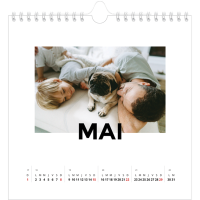 Calendriers annuels carré — Lettrage dispersé [Mai]