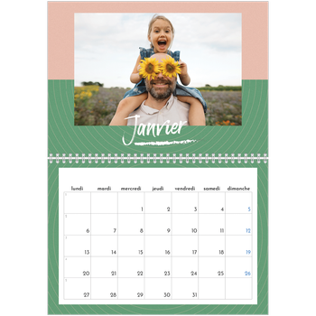 Calendrier photo A4 double — Papier peint acidulé