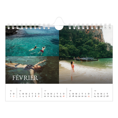 Calendrier photo A5 — Superposition classique [Février]