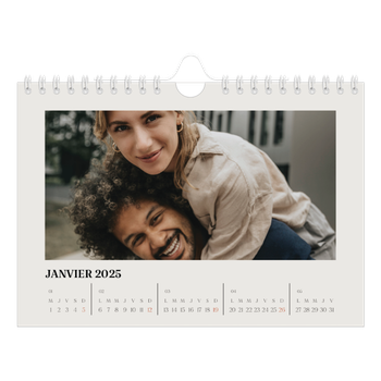 Calendrier photo A5 — Ivoire simple