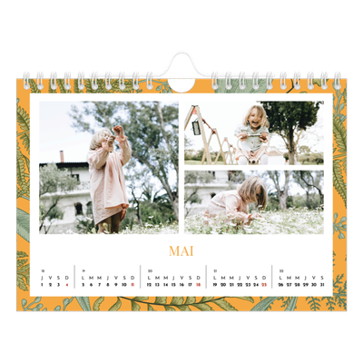 Calendrier photo A5 — Papier peint floral [couverture]