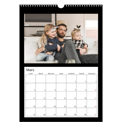 A3 Calendrier annuel — Bodures noires [Mars]