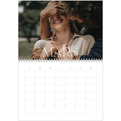 Calendrier photo A4 double (30 x 40 cm) — Plus grand que la vie [Mars]