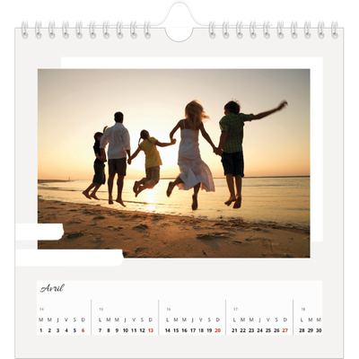 Calendriers annuels carré — Tons neutres [Avril]