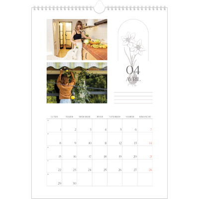 A3 Calendrier annuel — Simplement botanique [Avril]