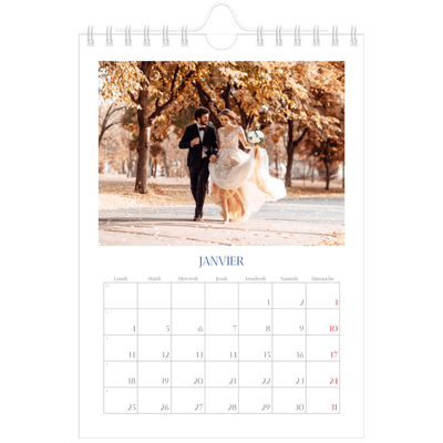 Calendrier photo A5 — Classique cobalt [Janvier]