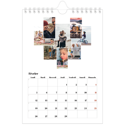 Calendrier photo A5 — Formes et collage [Février]