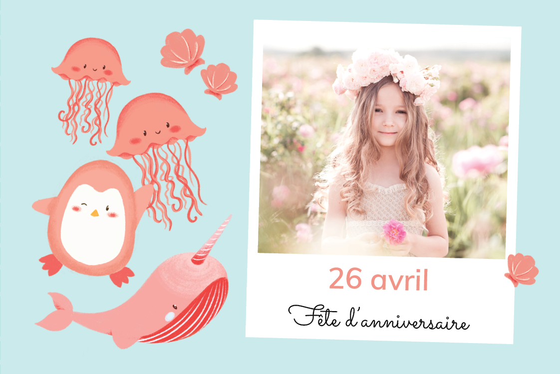 Cartons d'invitation — Créatures marines