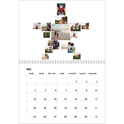 Calendrier photo A4 double (30 x 40 cm) — Formes et collage [couverture]