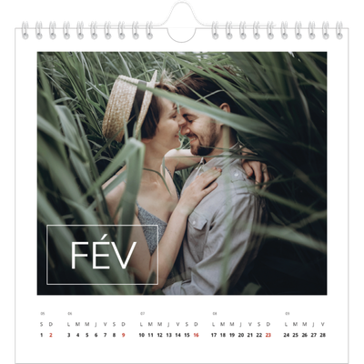 Calendriers annuels carré — Date superposée [Février]