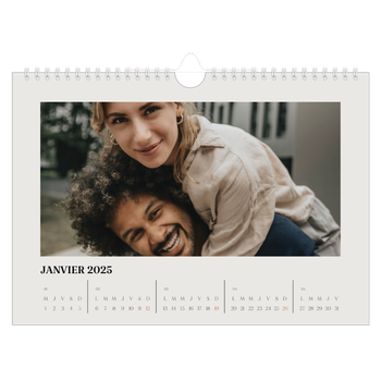 Calendrier photo A4 — Ivoire simple