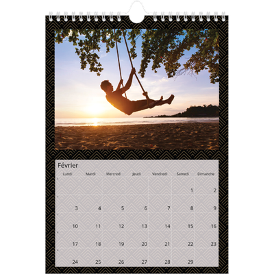 Calendrier photo A4 (20 x 30 cm) — Céleste dorée [Février]