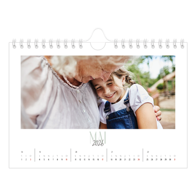 Calendrier photo A5 — Mix de typographies [couverture]