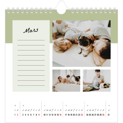 Calendriers annuels carré — Agenda 'To Do' list [Mars]