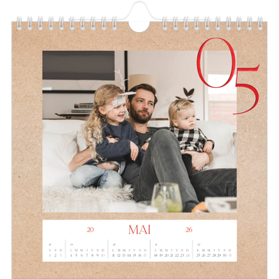 Calendriers annuels carré — Touches de rouge [couverture]