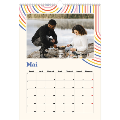 A3 Calendrier annuel — Rayures rétros [couverture]