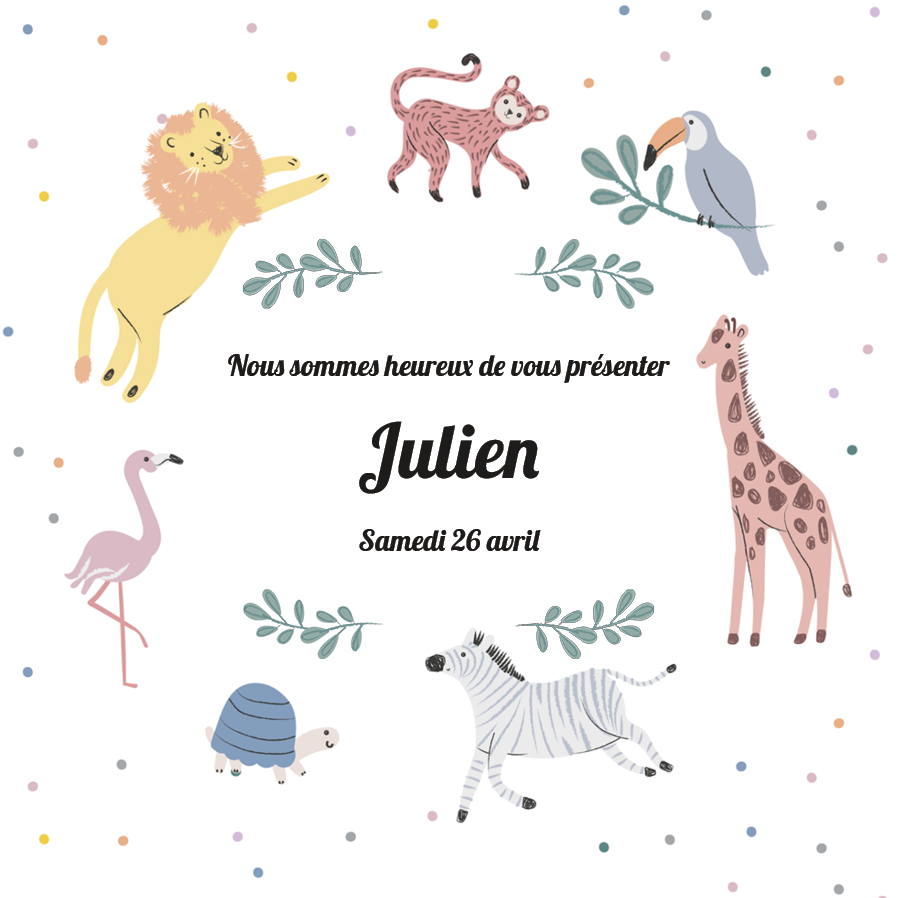 Cartons d'invitation — Safari joueur