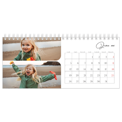 Calendrier de bureau — Instantanés et calligraphie [Janvier]