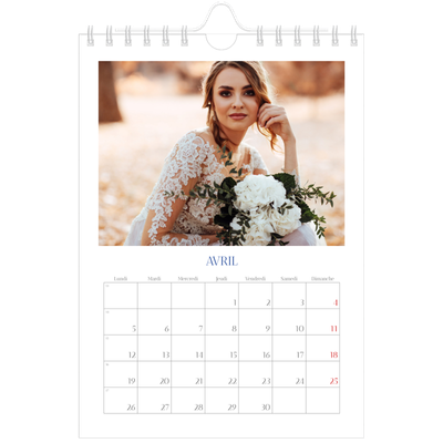 Calendrier photo A5 — Classique cobalt [Avril]