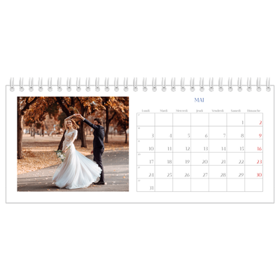 Calendrier de bureau — Classique cobalt [Mai]